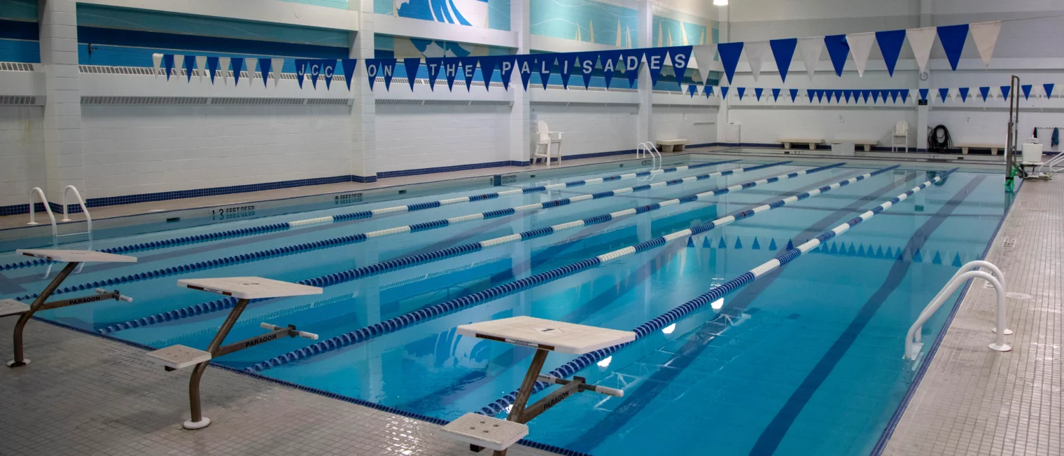 The heated indoor training pool at the Kaplen JCC on the Palisades.